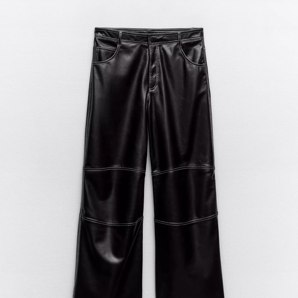 Womens Black Leather Pants